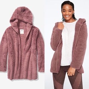 PINK Sherpa cardigan